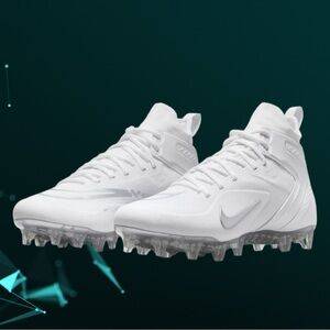 Nike Alpha Huarache 8 Elite LAX Men’s Lacrosse Cleats White Silver CW4440-100